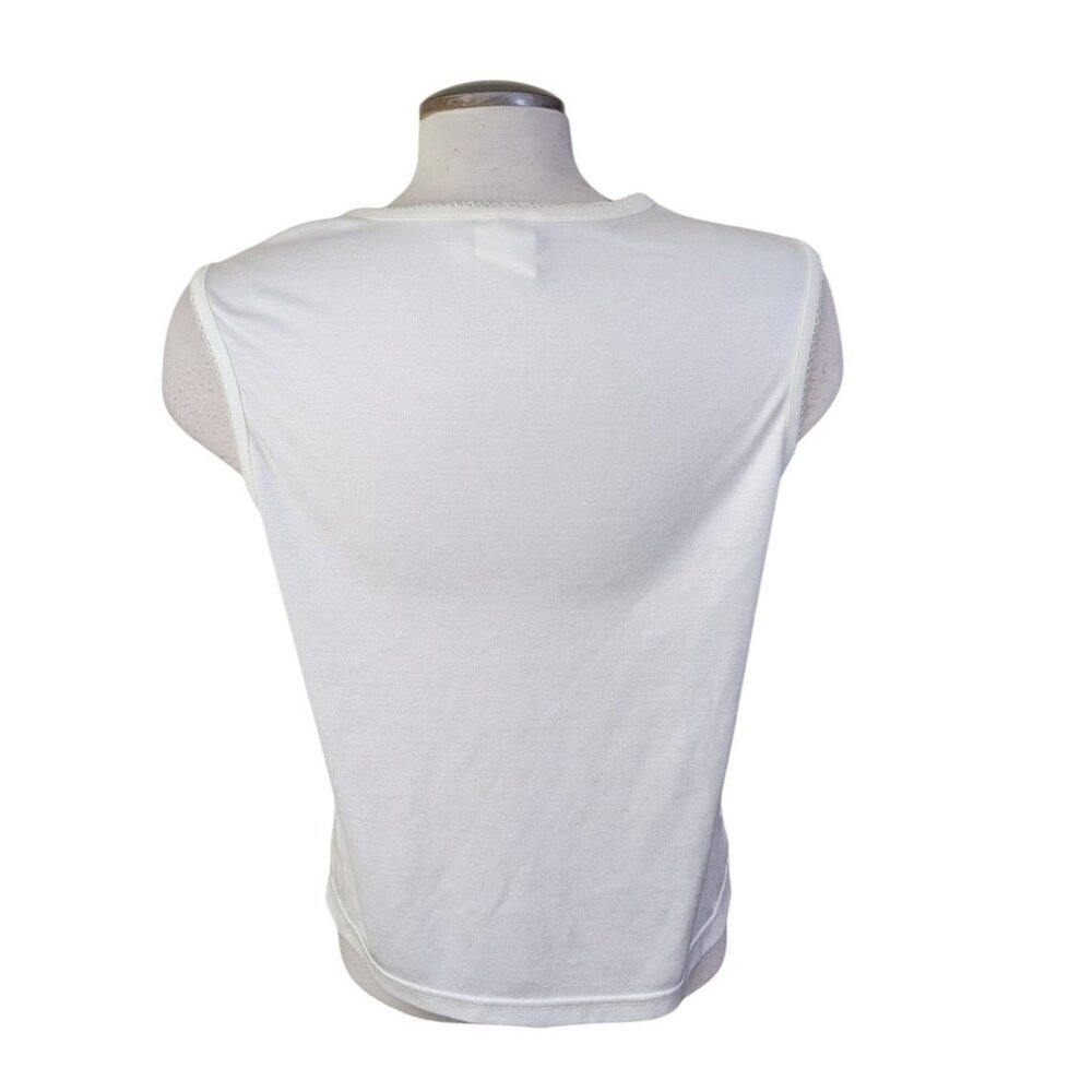 *Vintage Womens Tank Size S Petite Cream Hummingbird Flowers Embroidered - Picture 6 of 7